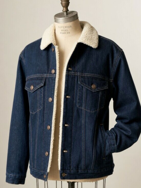 GAP Jackets & Blazers - GAP Sherpa Lined Denim Trucker Jacket Dark Blue Oversized Cozy • SIZE SMALL